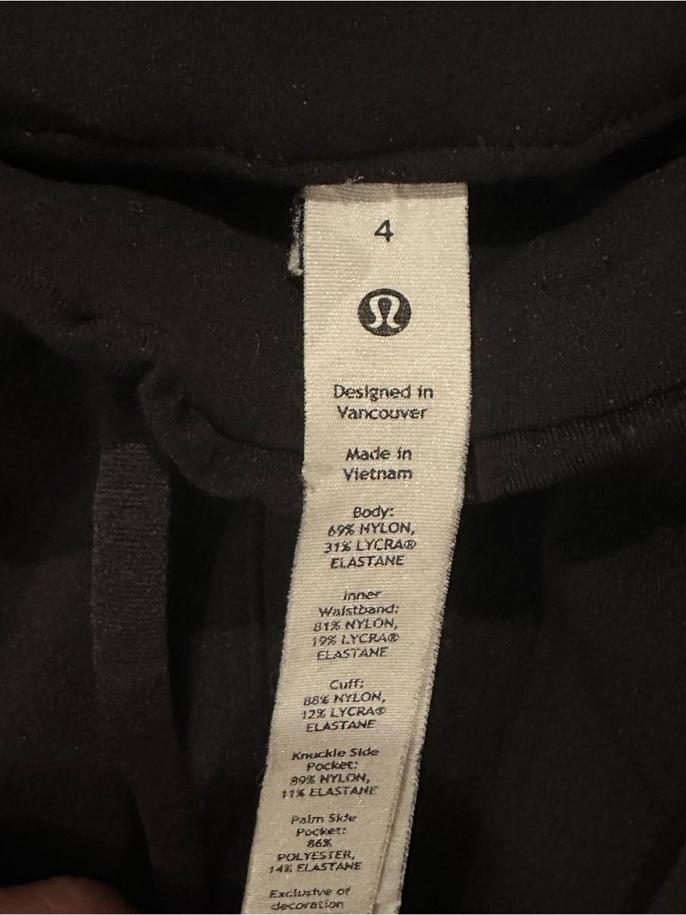 Lululemon Stretch High Rise Black Joggers Drawstring Waist Women's Pants Size 4 - Picture 7 of 8